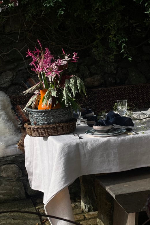 Blush Pink Irish Linen Tablecloth