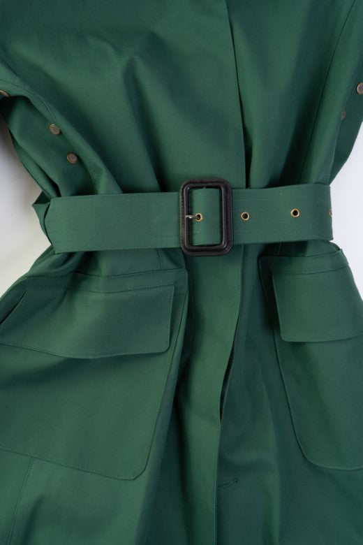 Bottle Green Mack Trench Coat-Coats &amp; Jackets-STABLE of Ireland