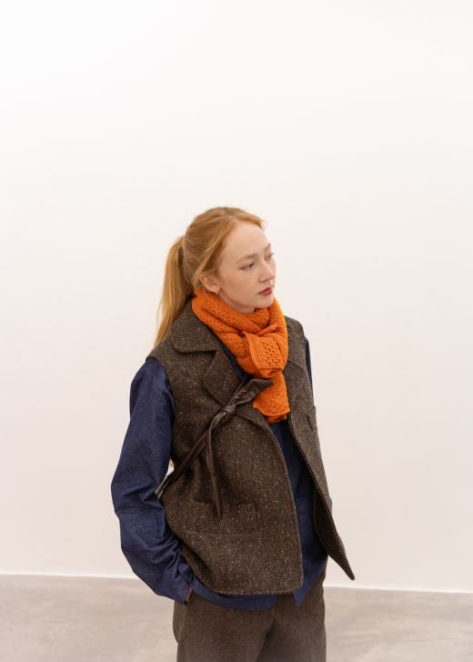 Brown Irish Tweed Gilet-Clothing-STABLE of Ireland