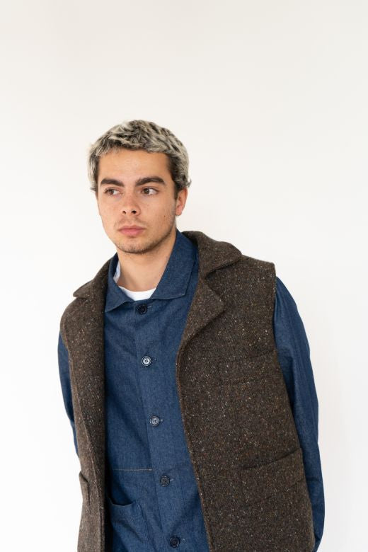 Brown Irish Tweed Gilet-Clothing-STABLE of Ireland