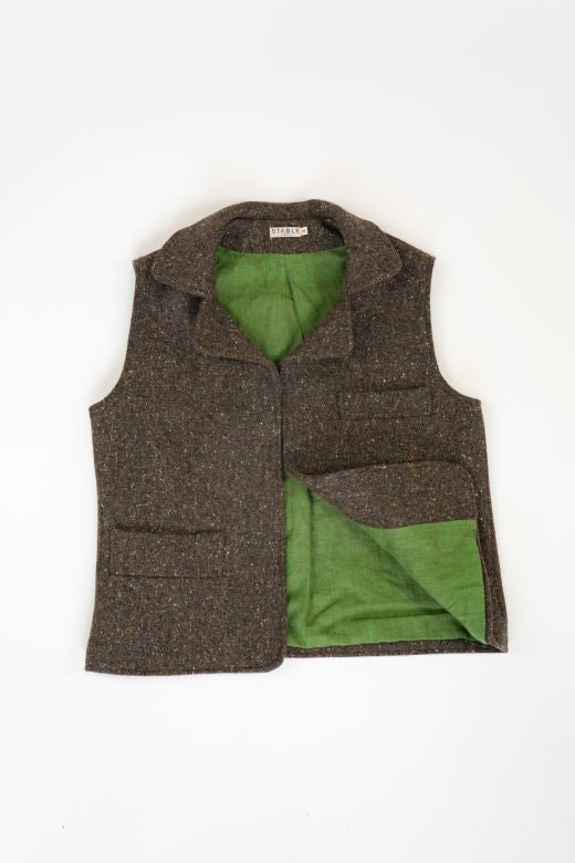 Brown Irish Tweed Gilet-Clothing-STABLE of Ireland