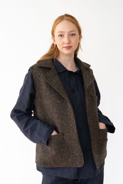 Brown Irish Tweed Gilet-Clothing-STABLE of Ireland