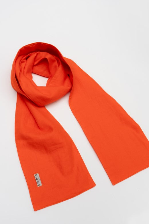 Irish Linen Quilted Scarf in Orange