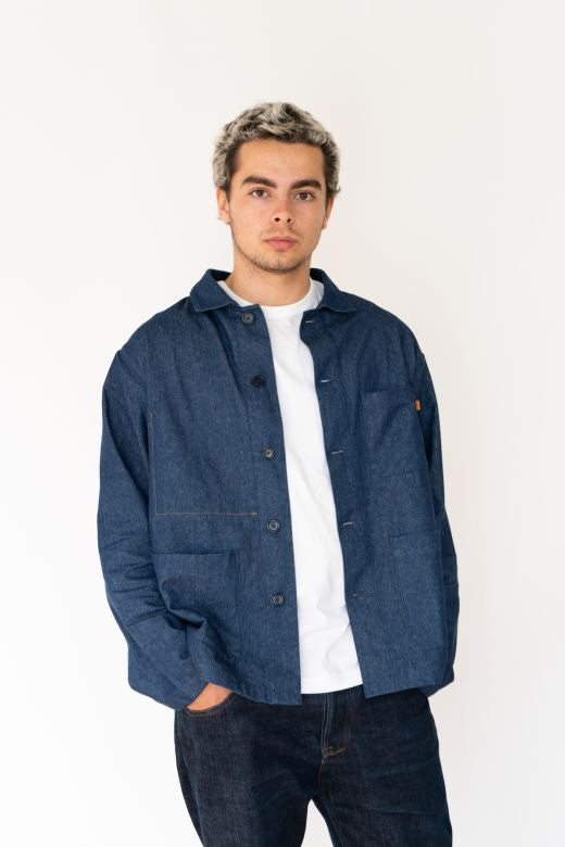 Denim Blue Utility Jacket-Coats & Jackets-STABLE of Ireland