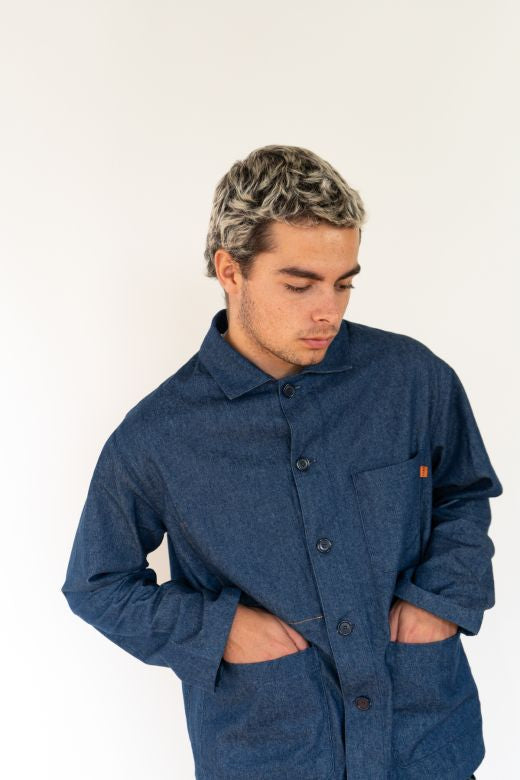 Denim Blue Utility Jacket-Coats & Jackets-STABLE of Ireland