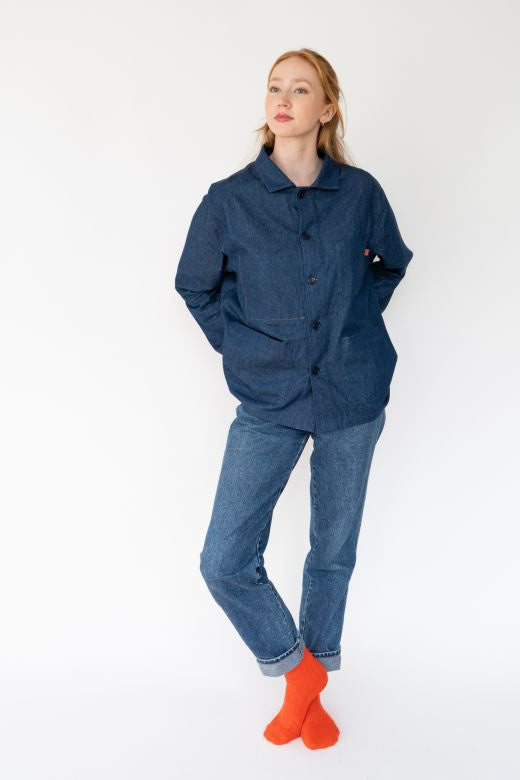 Denim Blue Utility Jacket-Coats &amp; Jackets-STABLE of Ireland