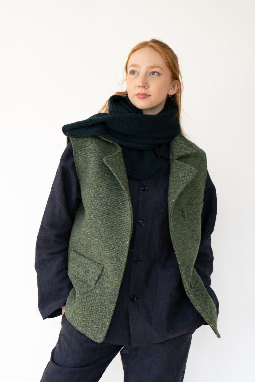 Green Irish Tweed Gilet-Clothing-STABLE of Ireland