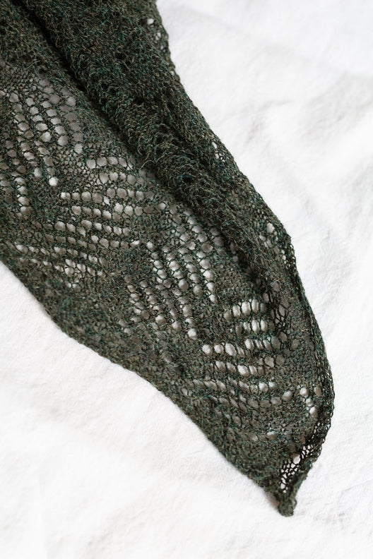 Green Knit Lace Alpaca Scarf-Scarves & Shawls-STABLE of Ireland