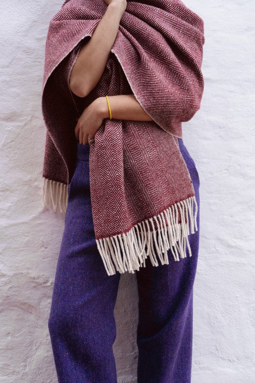 Handwoven Herringbone Scarf-Scarves & Shawls-STABLE of Ireland