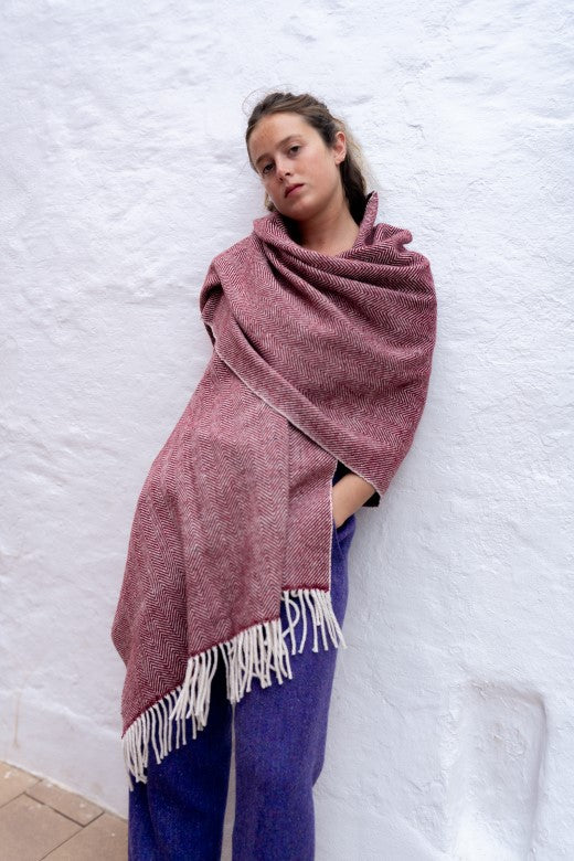 Handwoven Herringbone Scarf-Scarves &amp; Shawls-STABLE of Ireland