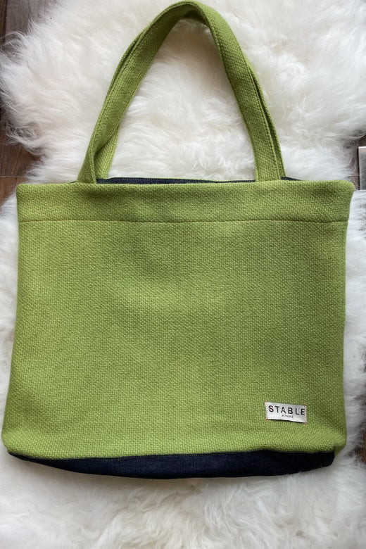 Pea Green Tweed Carry All Bag