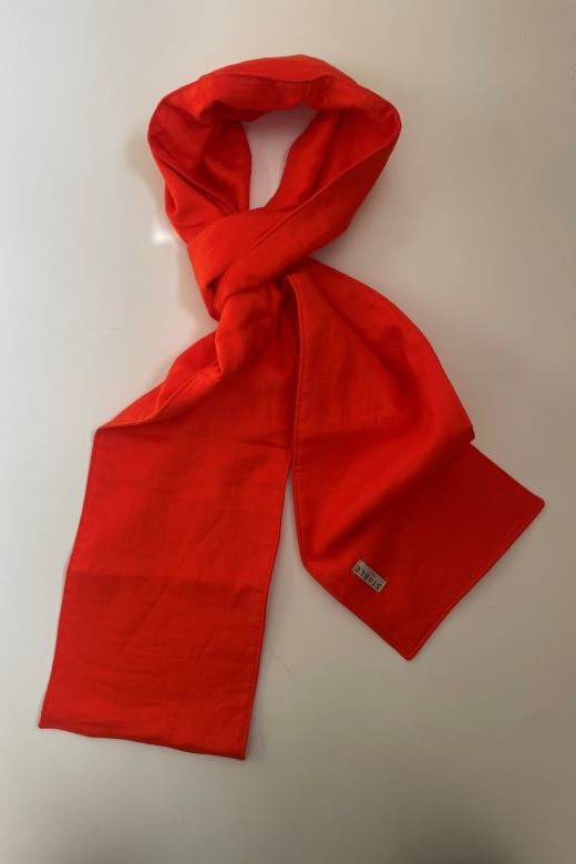 Irish Linen Quilted Scarf in Orange-Scarves &amp; Shawls-STABLE of Ireland