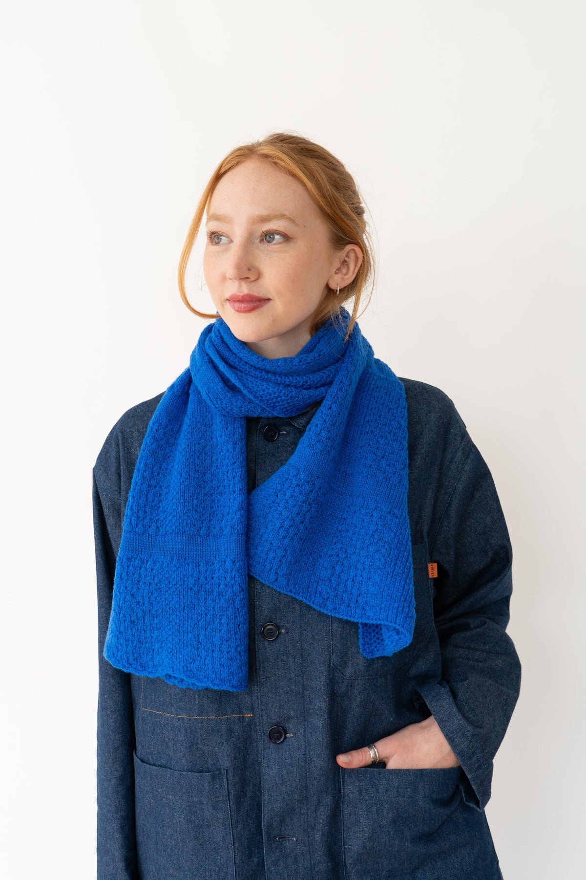 Klein Blue Small Merino Scarf-Scarves &amp; Shawls-STABLE of Ireland