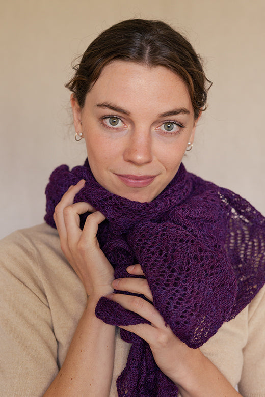 Mulberry Knit Lace Alpaca Scarf-Scarves & Shawls-STABLE of Ireland