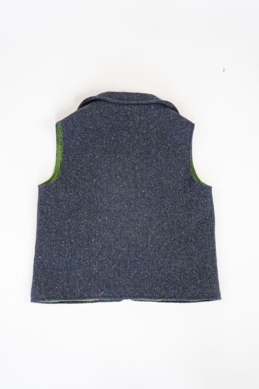 Navy Blue Irish Tweed Gilet-Clothing-STABLE of Ireland