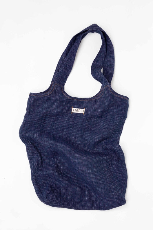 Navy Swim Linen Hold All Tote-Shopping Totes-STABLE of Ireland