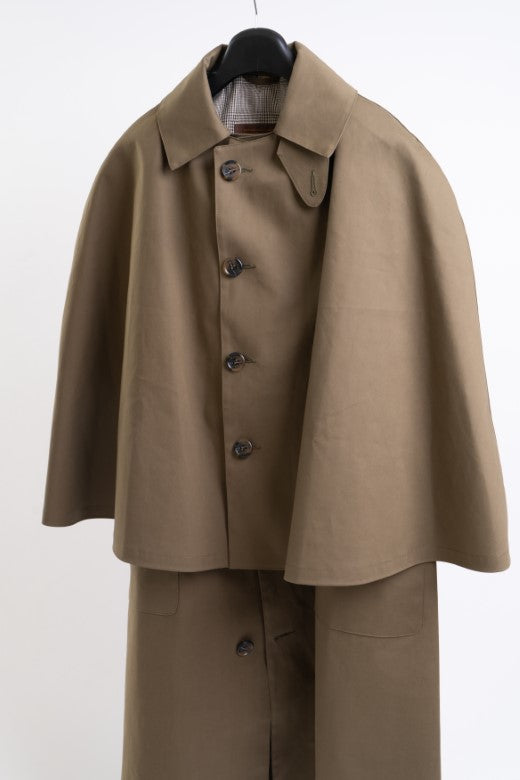 Olive Green Raincoat Cape-Coats & Jackets-STABLE of Ireland