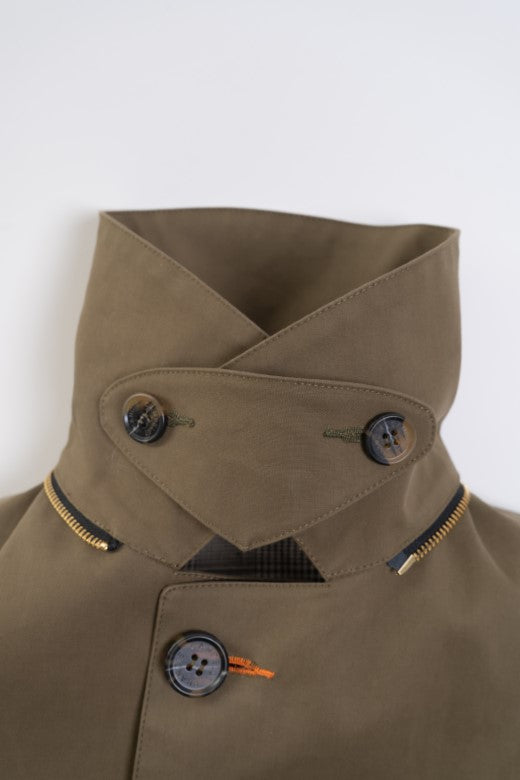 Olive Green Raincoat Cape-Coats & Jackets-STABLE of Ireland