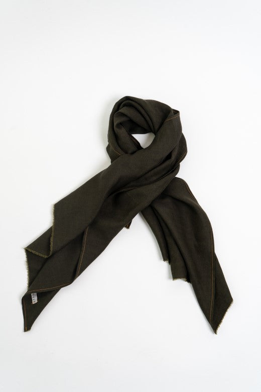 The STABLE Irish Linen Scarf - Peat Green