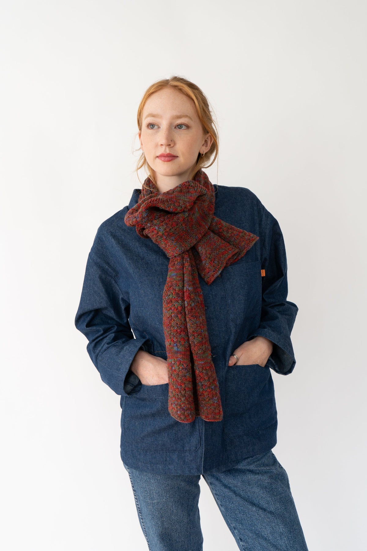 Rust Small Merino Scarf-Scarves &amp; Shawls-STABLE of Ireland