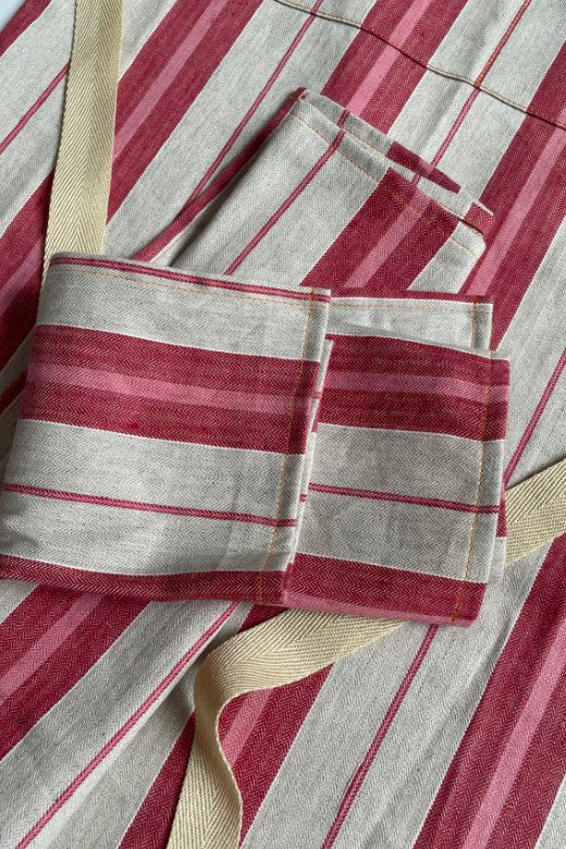 Stripe Irish Linen Apron-Aprons-STABLE of Ireland