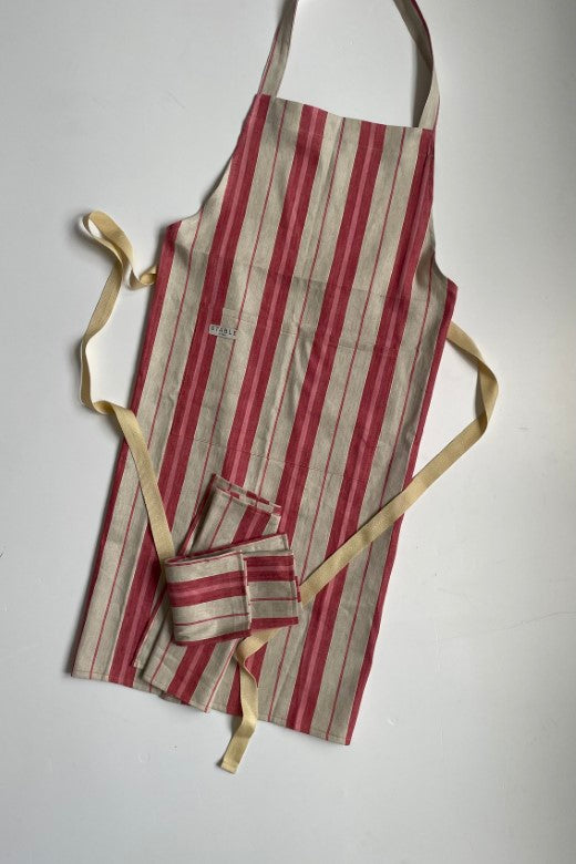 Stripe Irish Linen Apron-Aprons-STABLE of Ireland