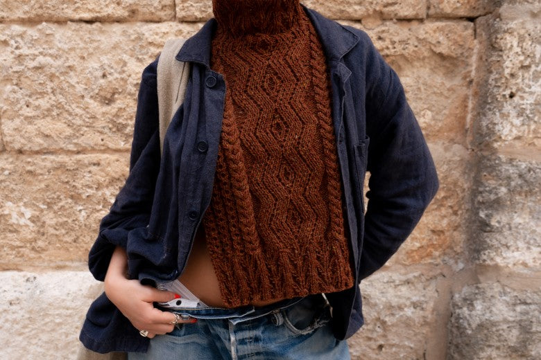 The Aran Handknit Cable Body Bib-Jumper-STABLE of Ireland