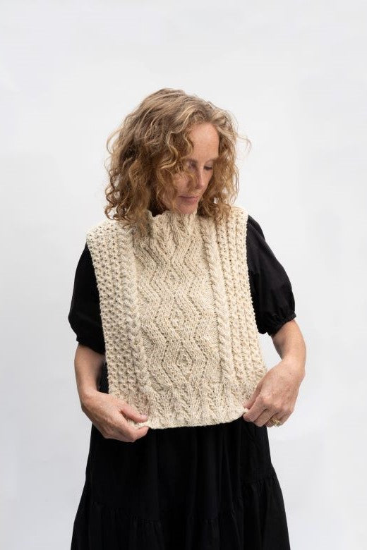 The Aran Handknit Cable Body Bib-Jumper-STABLE of Ireland