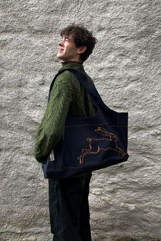 The Hare Denim Hold All Bag-Shopping Totes-STABLE of Ireland