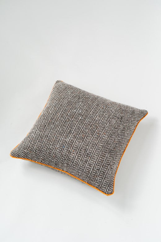 Turf Brown Wool Herringbone Tweed Blanket-Blankets-STABLE of Ireland