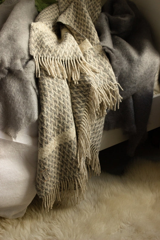 Grey Wicker Blanket-Blankets-STABLE of Ireland