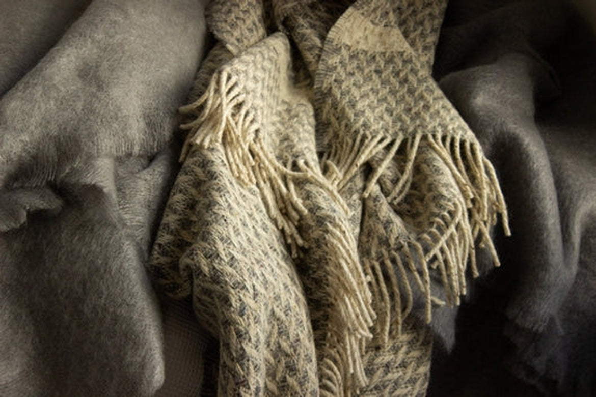 Grey Wicker Blanket-Blankets-STABLE of Ireland