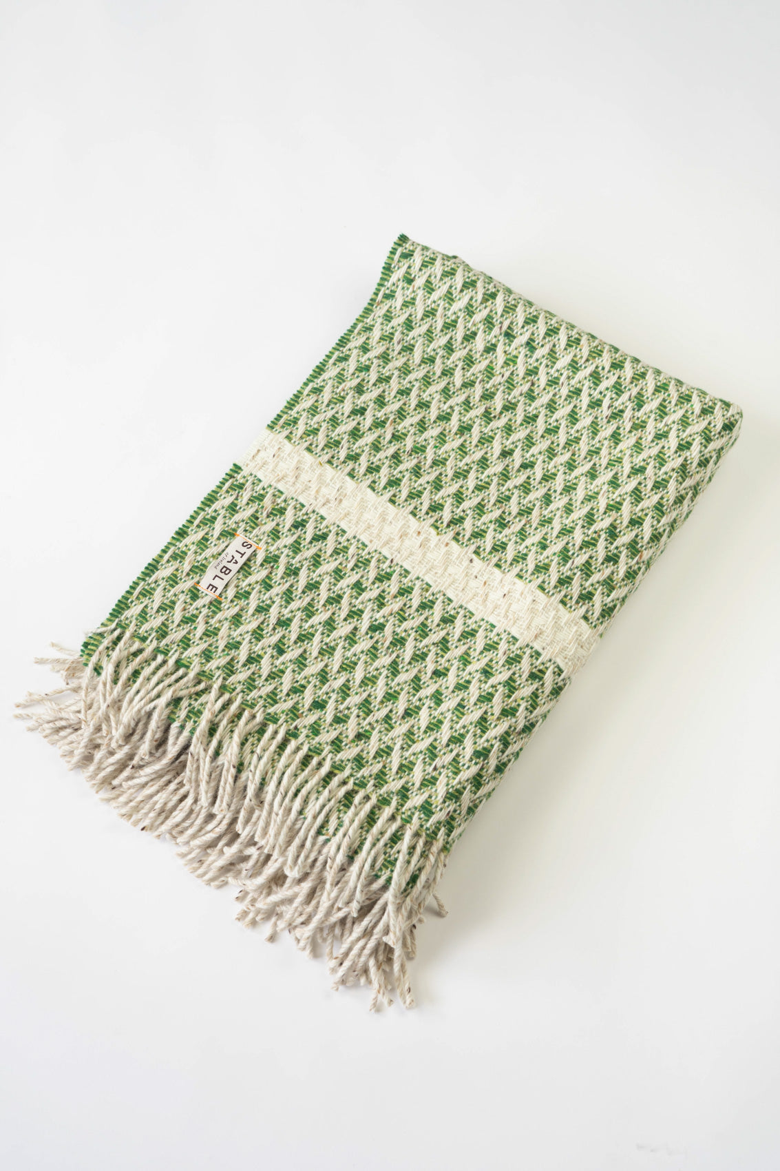 Light Moss Green Wicker Blanket-Blankets-STABLE of Ireland