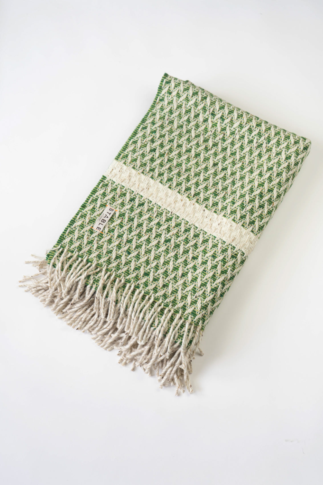 Light Moss Green Wicker Blanket-Blankets-STABLE of Ireland