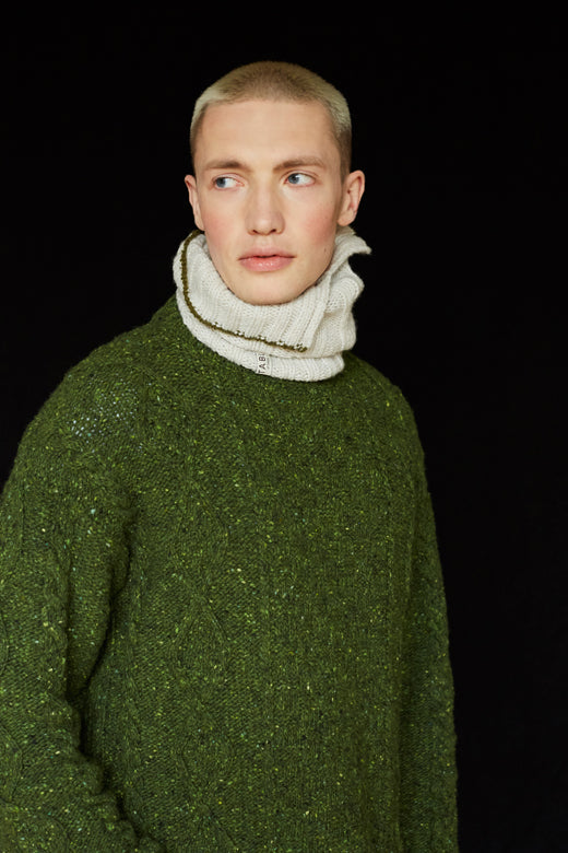 Moss Green Donegal Aran Jumper-Jumper-STABLE of Ireland