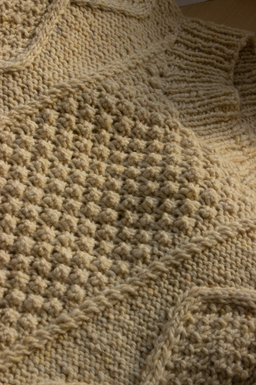 Natural Aran Hand-Knit Jumper-Jumper-STABLE of Ireland