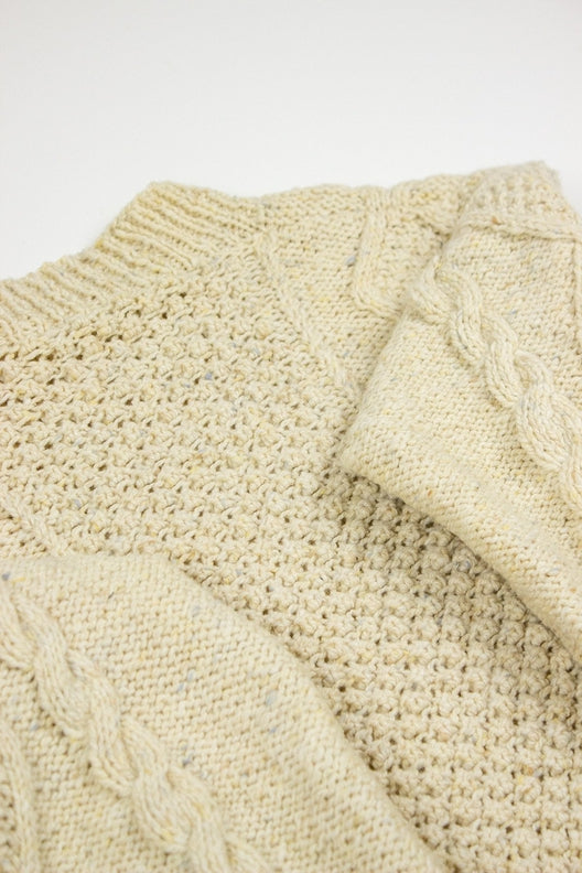 Natural Aran Hand-Knit Jumper-Jumper-STABLE of Ireland