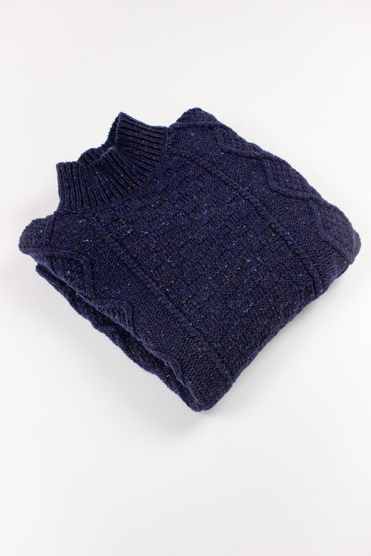 Navy Donegal Aran Jumper-Jumper-STABLE of Ireland