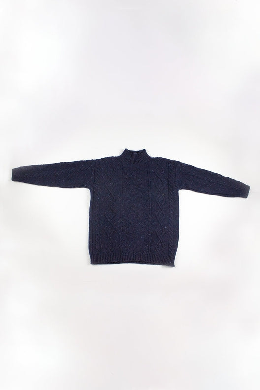 Navy Donegal Aran Jumper-Jumper-STABLE of Ireland