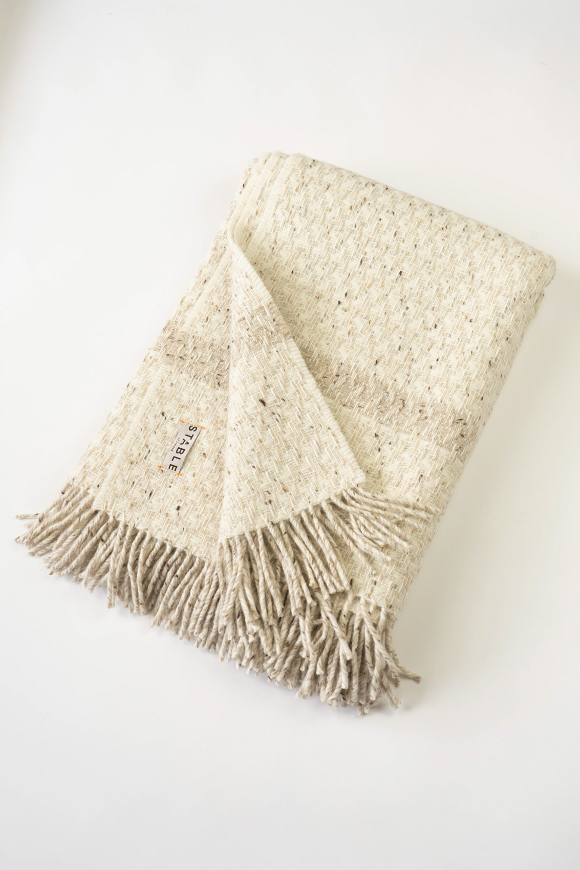 Oatmeal Cream Wicker Blanket-Blankets-STABLE of Ireland