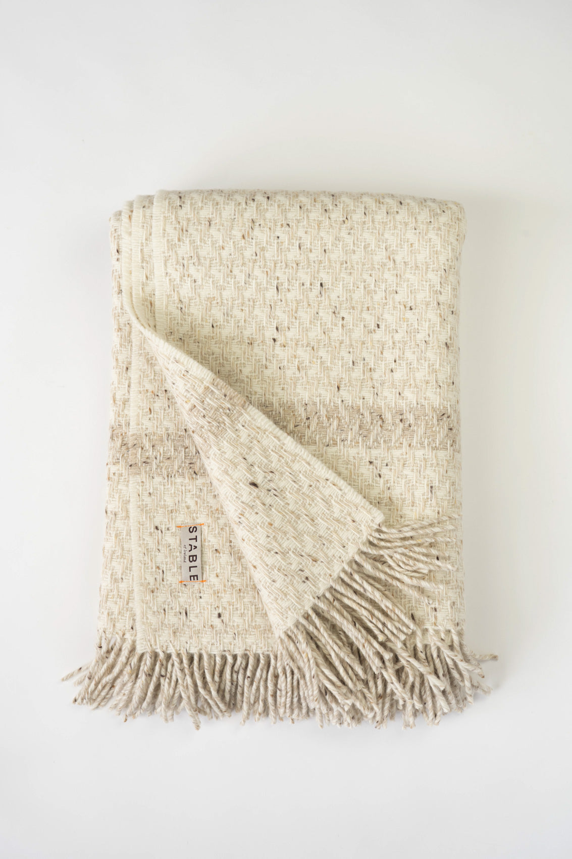 Oatmeal Cream Wicker Blanket-Blankets-STABLE of Ireland