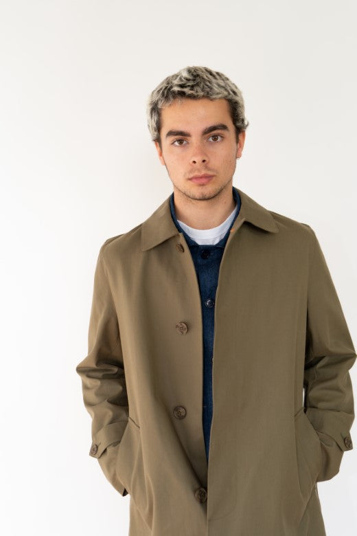 Olive Green Mack Coat for Men-Coats & Jackets-STABLE of Ireland