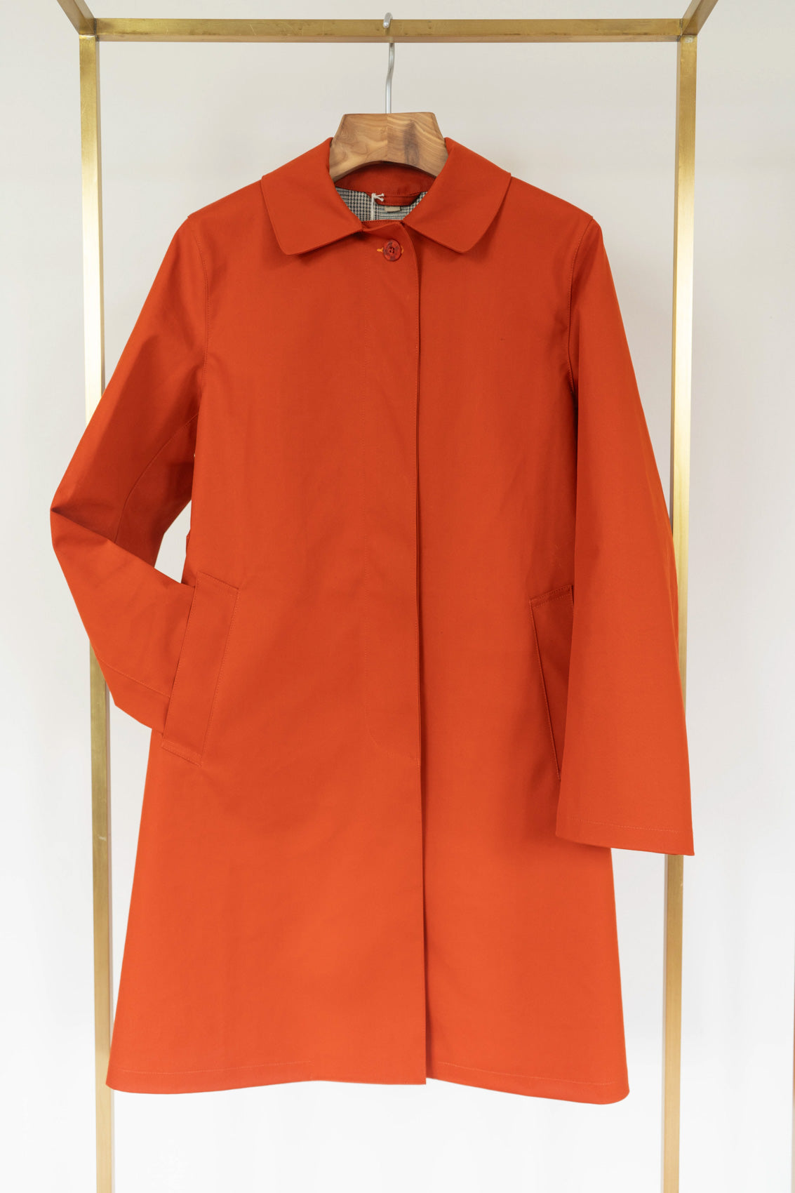 Terracotta Red Mack Coat-Coats &amp; Jackets-STABLE of Ireland