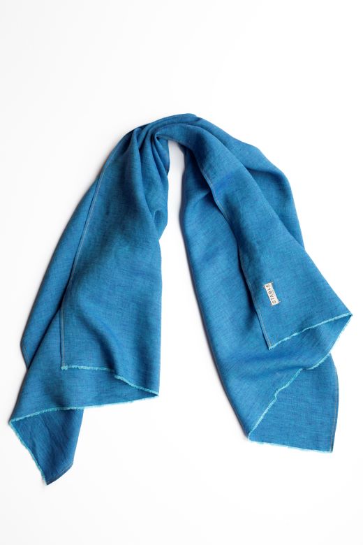 The STABLE Irish Linen Scarf - Marine Blue-Scarves & Shawls-STABLE of Ireland