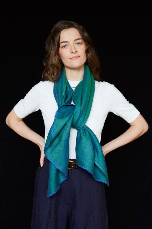 The STABLE Irish Linen Scarf - Sea Green-Scarves & Shawls-STABLE of Ireland