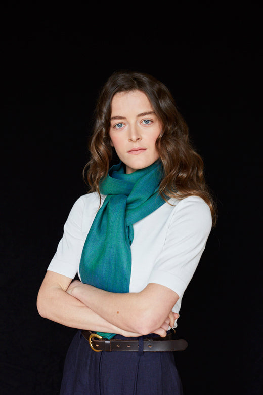 The STABLE Irish Linen Scarf - Sea Green-Scarves & Shawls-STABLE of Ireland