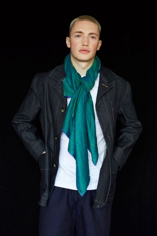 The STABLE Irish Linen Scarf - Sea Green-Scarves &amp; Shawls-STABLE of Ireland