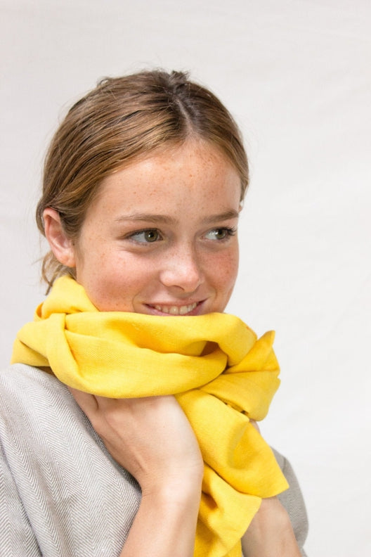 The STABLE Irish Linen Scarf - Sun Yellow-Scarves & Shawls-STABLE of Ireland