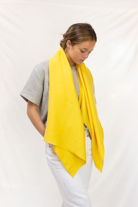 The STABLE Irish Linen Scarf - Sun Yellow-Scarves & Shawls-STABLE of Ireland