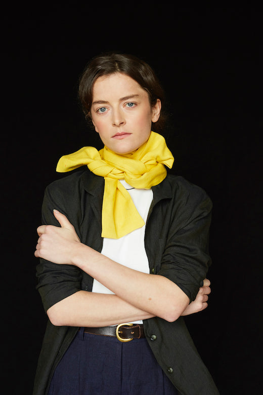 The STABLE Irish Linen Scarf - Sun Yellow-Scarves & Shawls-STABLE of Ireland